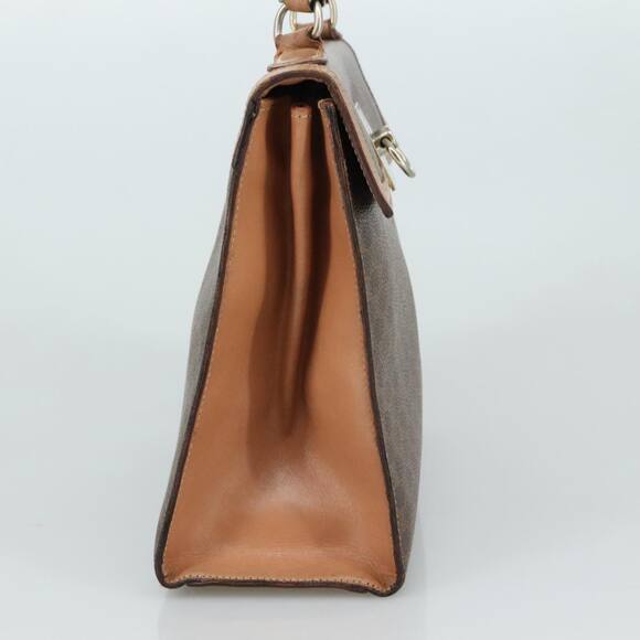 CELINE Macadam Canvas Hand Bag Pvc Leather Brown - Picture 4 of 12